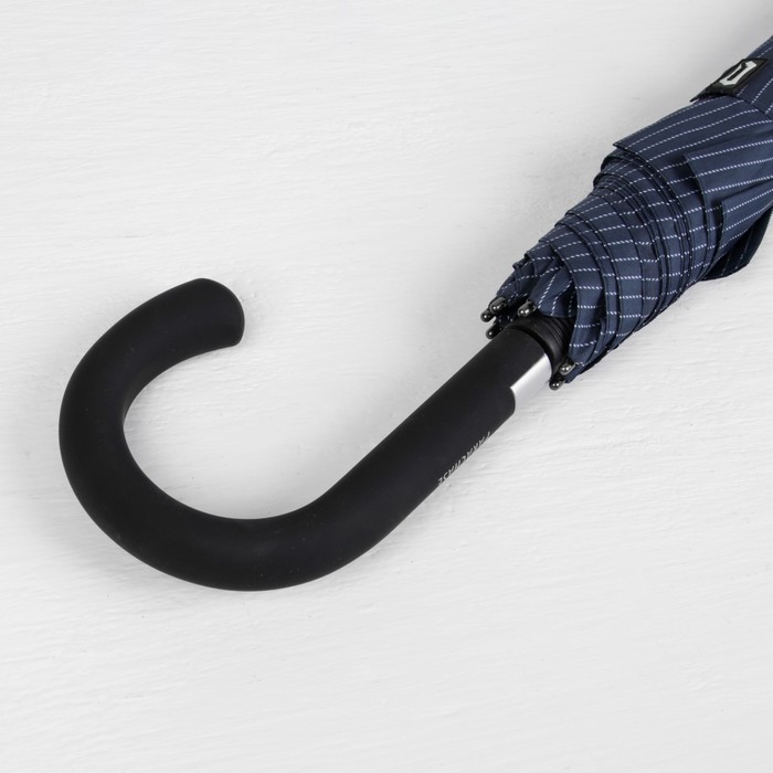 Зонт-трость "Полоска", полуавтоматический, R=56см, цвет синий