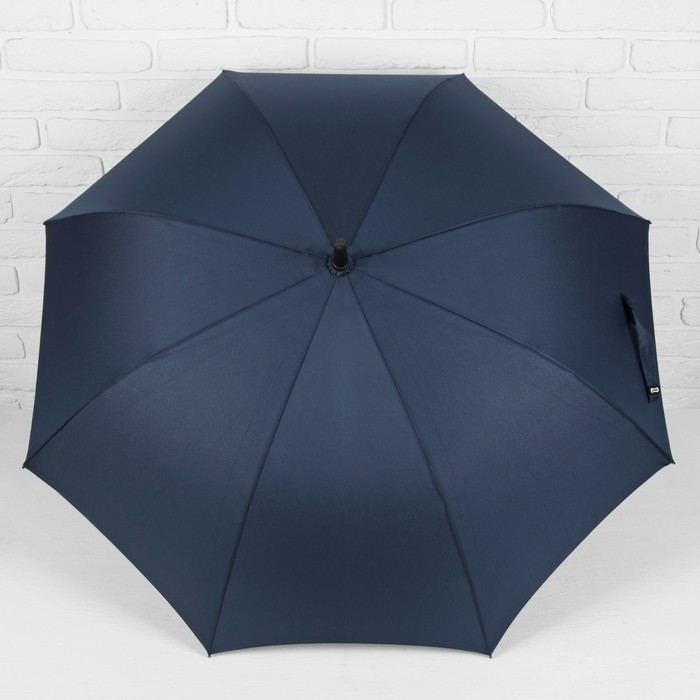 Зонт-трость "Однотонный", полуавтоматический, R=56см, цвет синий