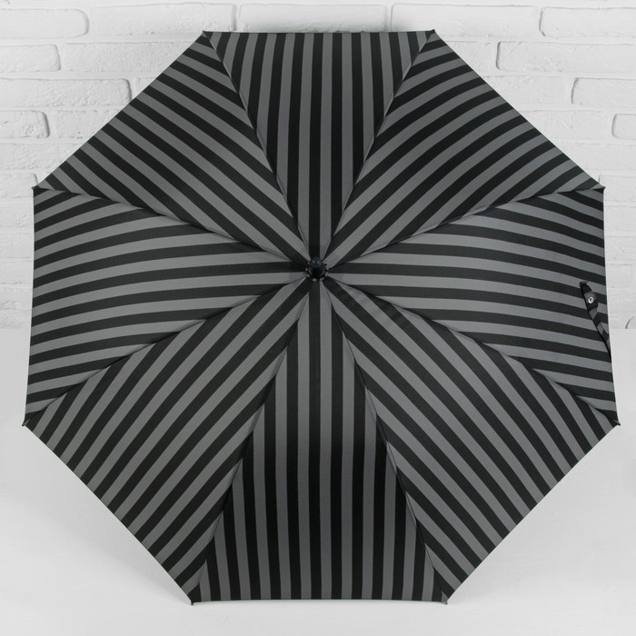 Зонт-трость "Стиль", полуавтоматический, R=56см, с чехлом, цвет серый/чёрный