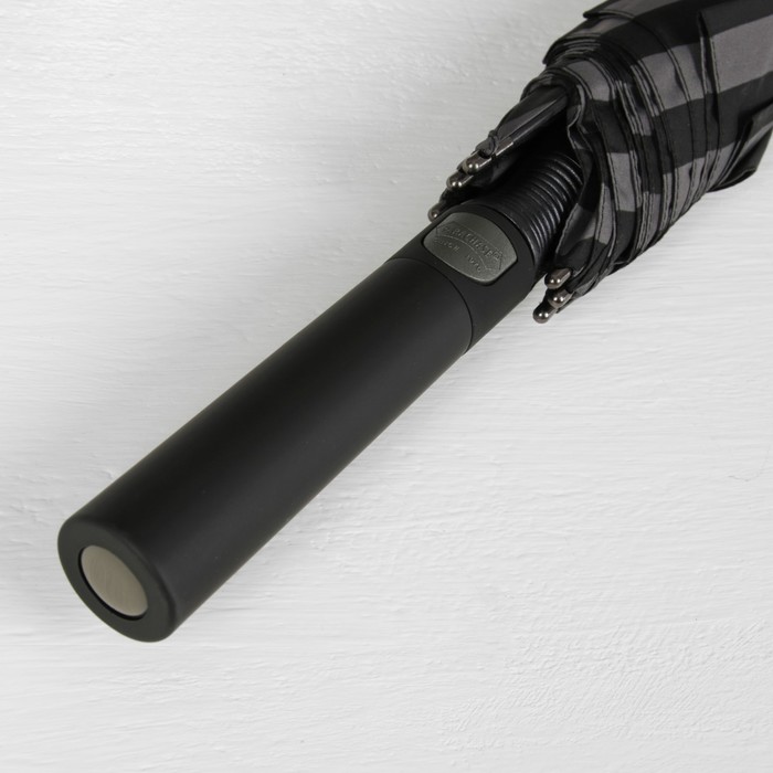 Зонт-трость "Стиль", полуавтоматический, R=56см, с чехлом, цвет серый/чёрный