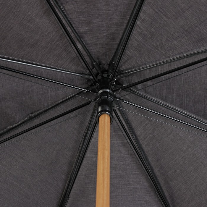 Зонт-трость "Однотонный", механический, R=52см, цвет чёрный