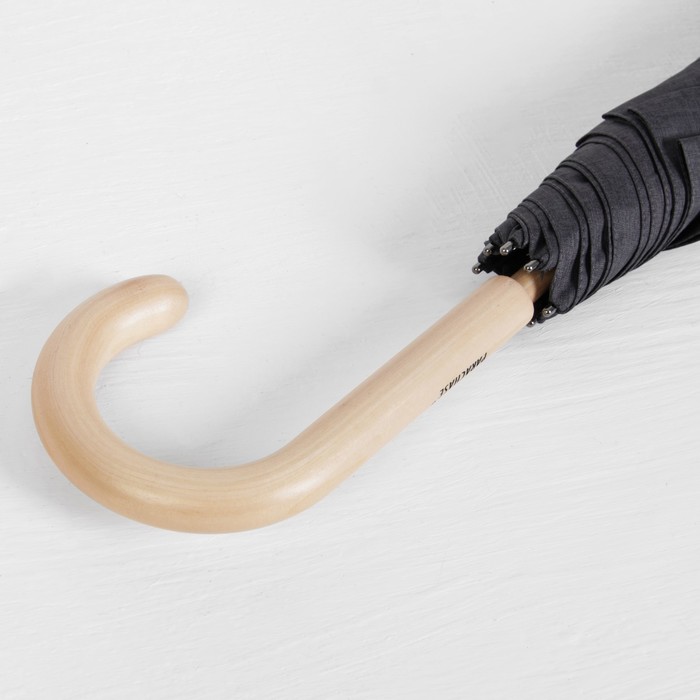 Зонт-трость "Однотонный", механический, R=52см, цвет чёрный