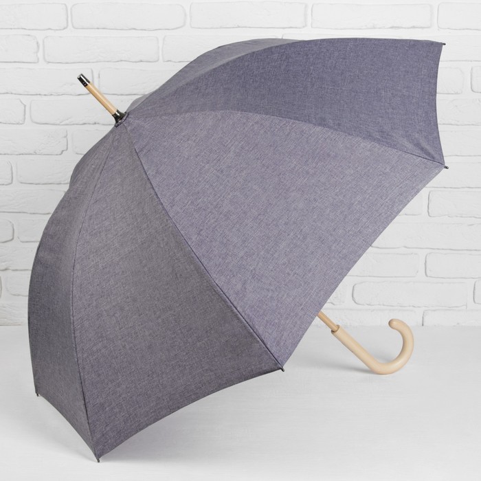 Зонт-трость "Однотонный", механический, R=52см, цвет синий