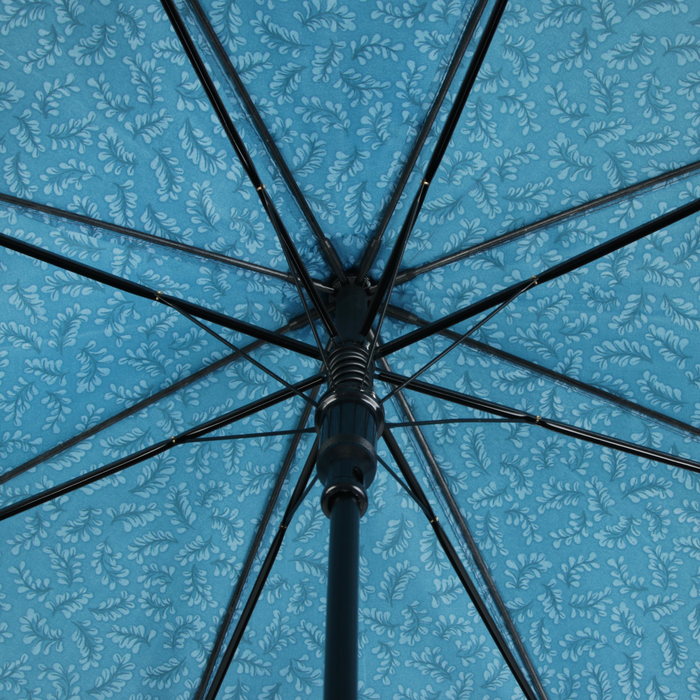 Зонт-трость "Колоски", полуавтоматический, R=52см, цвет голубой