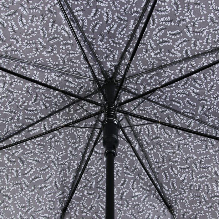 Зонт-трость "Колоски", полуавтоматический, R=52см, цвет серый