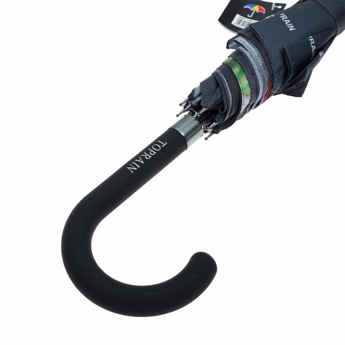 Зонт-трость "Романтичные розы", полуавтоматический, R=53см, цвет чёрный/красный