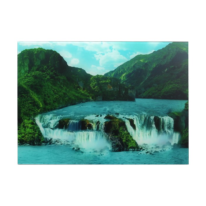 Картина на стекле "Зелёные горы" 41х29 см