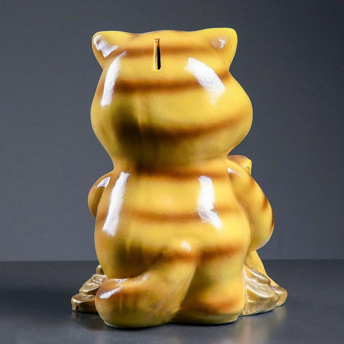 Копилка "Кот с метлой" 15х22х41см рыжий, МИКС