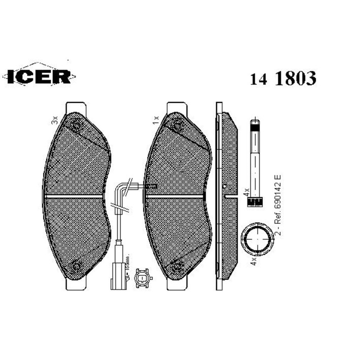 Колодки тормозные  ICER 141803