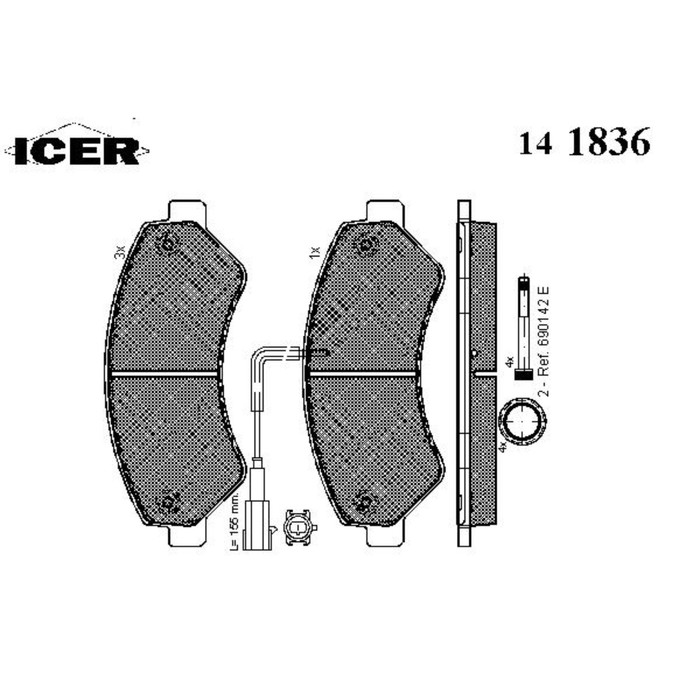 Колодки тормозные  ICER 141836