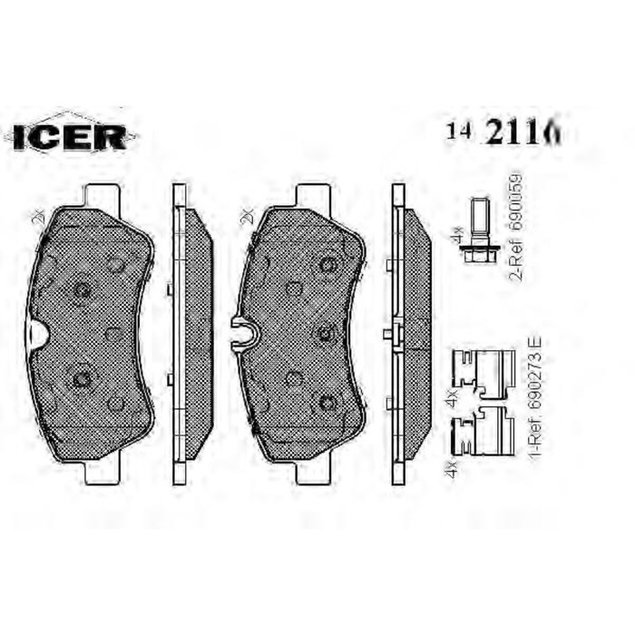 Колодки тормозные  ICER 142116