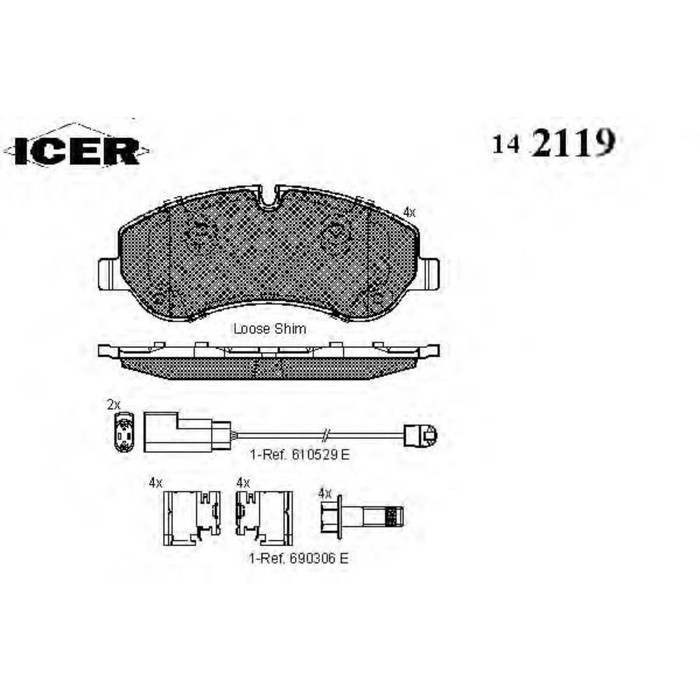 Колодки тормозные  ICER 142119