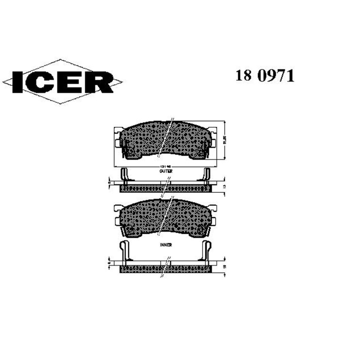 Колодки тормозные  ICER 180971
