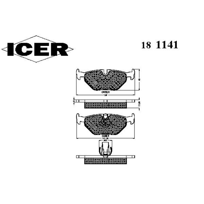 Колодки тормозные  ICER 181141