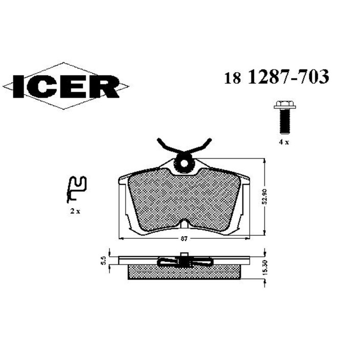 Колодки тормозные  ICER 181287703