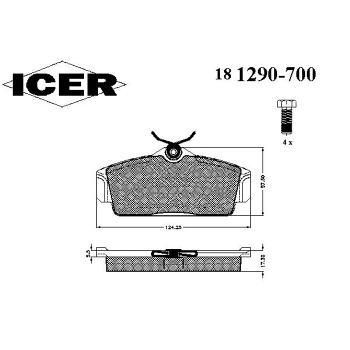 Колодки тормозные  ICER 181290700