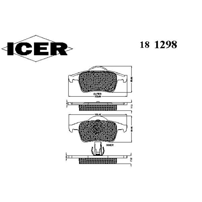 Колодки тормозные  ICER 181298