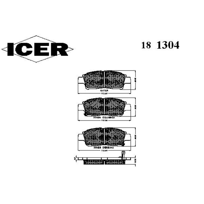 Колодки тормозные  ICER 181304