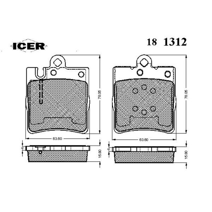 Колодки тормозные  ICER 181312