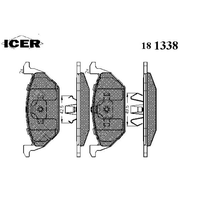 Колодки тормозные  ICER 181338