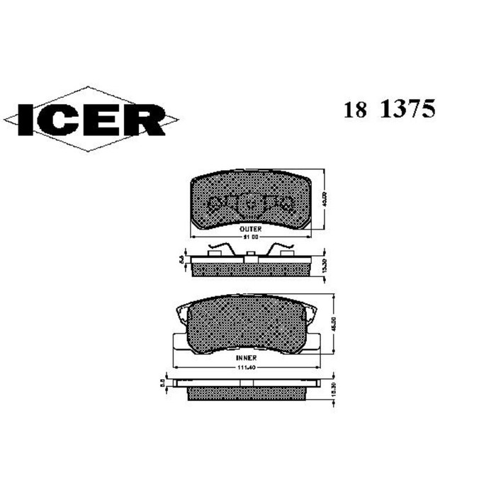 Колодки тормозные  ICER 181375