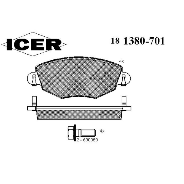 Колодки тормозные  ICER 181380701