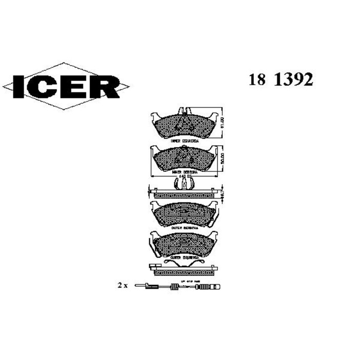Колодки тормозные  ICER 181392
