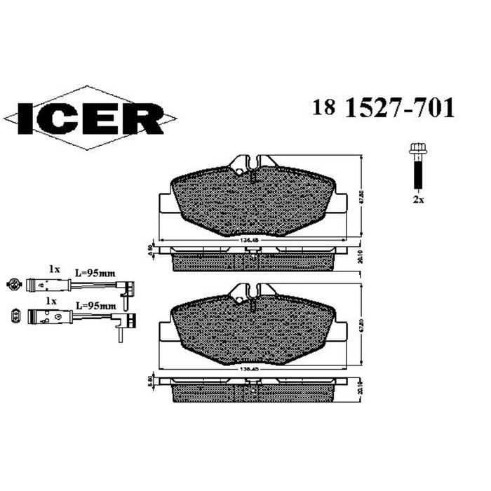 Колодки тормозные  ICER 181527701