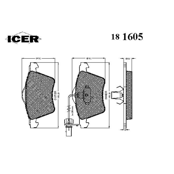 Колодки тормозные  ICER 181605