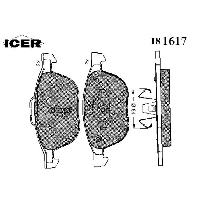 Колодки тормозные  ICER 181617