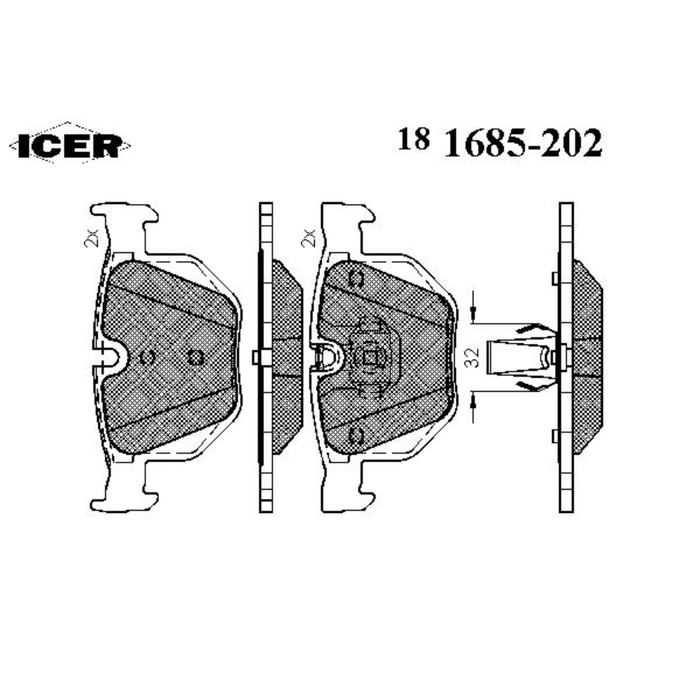 Колодки тормозные  ICER 181685202