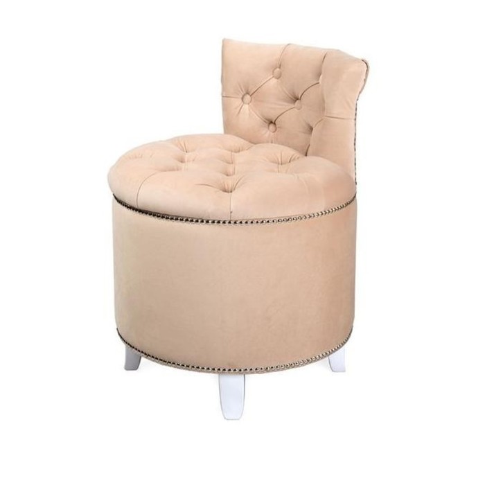 Пуф круглый со спинкой Chester VS-05 SUPERNOVA, цвет велюр кремовый