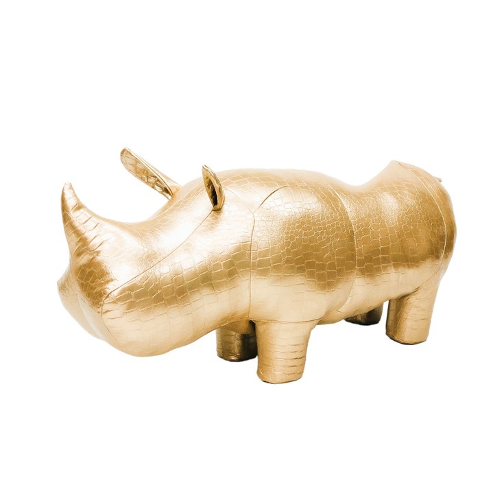 Пуф "Носорог PLATY", цвет золотистый