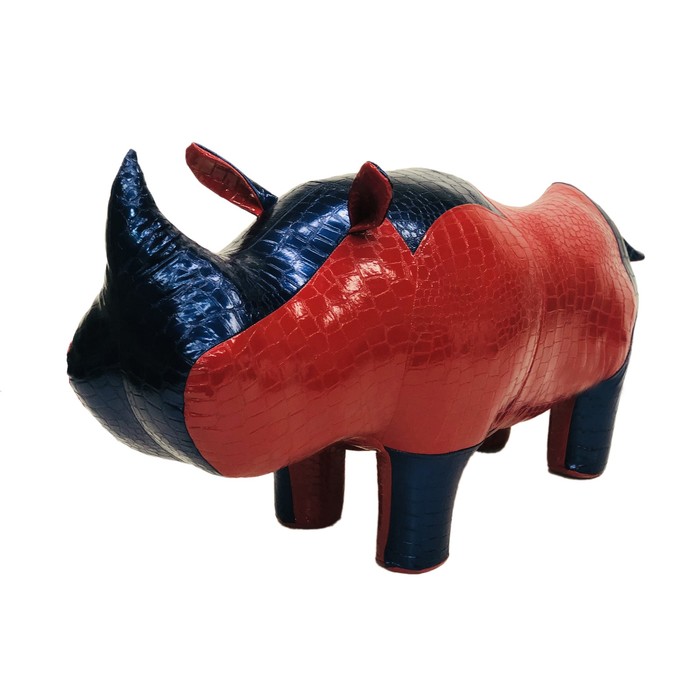 Пуф "Носорог болельщик", цвет красно-синий
