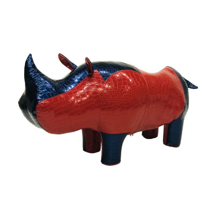 Пуф "Носорог болельщик", цвет красно-синий