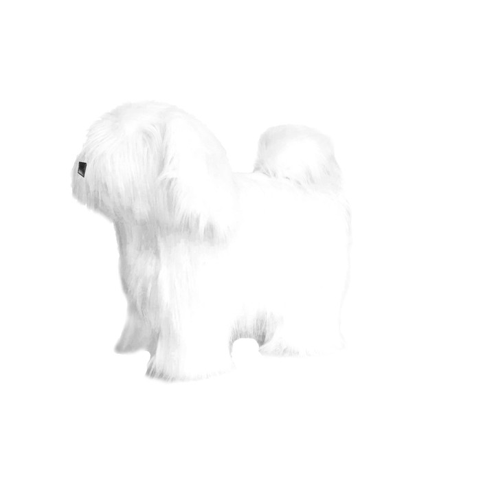 Пуф "Собака пушистая", цвет белый