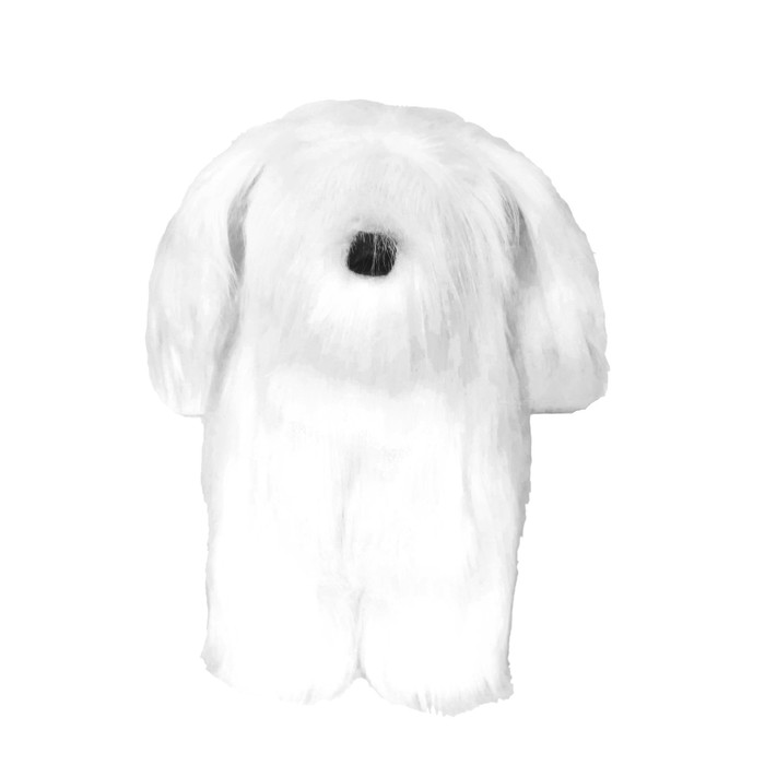 Пуф "Собака пушистая", цвет белый