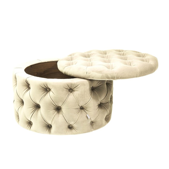 Пуф круглый Chester VS-01 SUPERNOVA, цвет велюр молочный