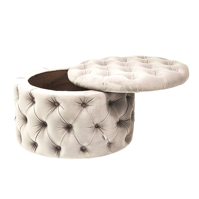 Пуф круглый Chester VS-01 SUPERNOVA, цвет велюр кремовый
