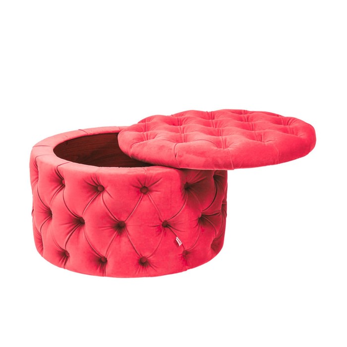 Пуф круглый Chester VS-01 SUPERNOVA, цвет велюр красный