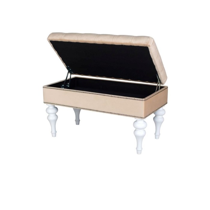 Банкетка Chester VS-04 SUPERNOVA, высокие ножки, цвет велюр кремовый