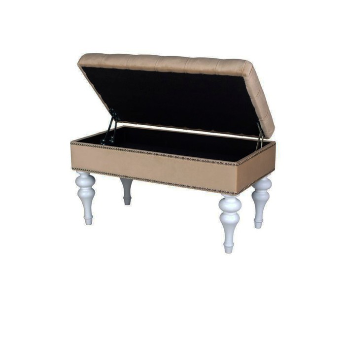 Банкетка Chester VS-04 SUPERNOVA, высокие ножки, цвет велюр капучино