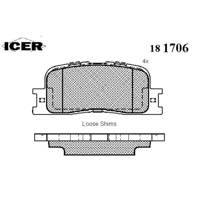 Колодки тормозные  ICER 181706