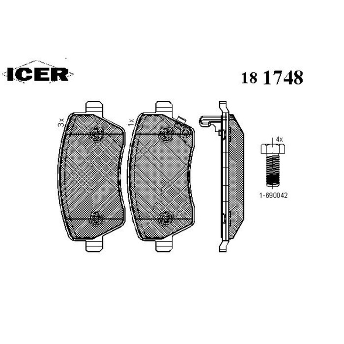Колодки тормозные  ICER 181748