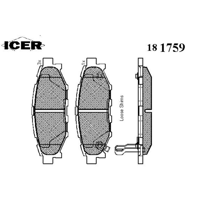 Колодки тормозные  ICER 181759