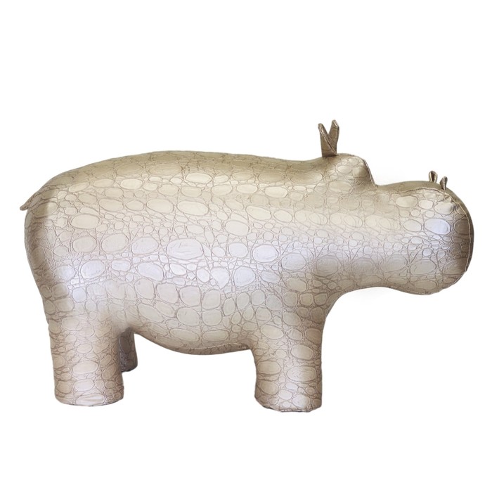 Пуф "Бегемот GLOSSY DINAZOR", цвет жемчужный