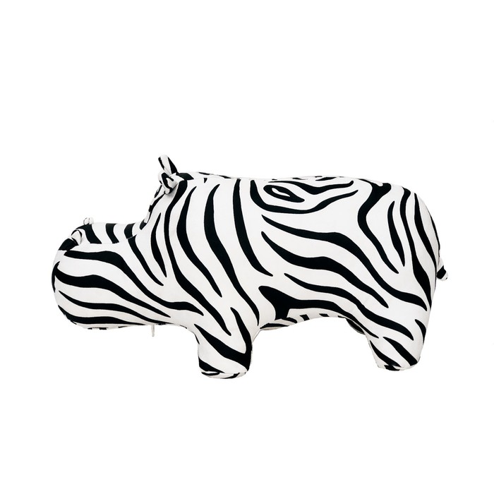 Мягкая игрушка-пуфик "Бегемот ZEBRA", цвет зебра