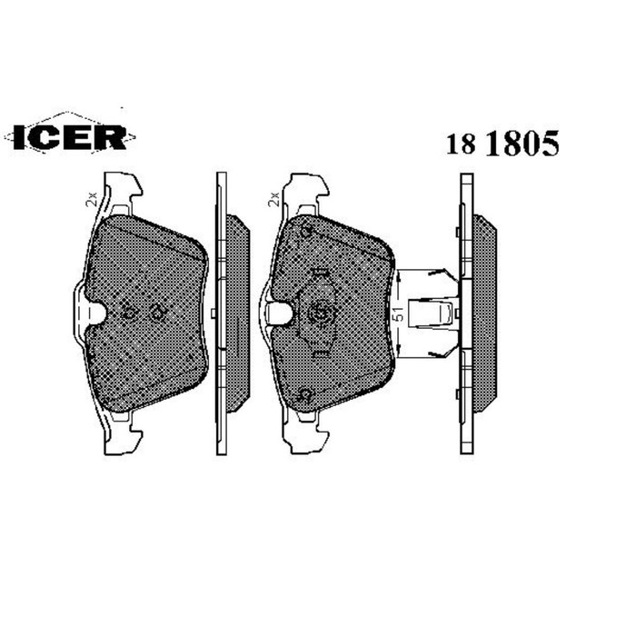 Колодки тормозные ICER 181805