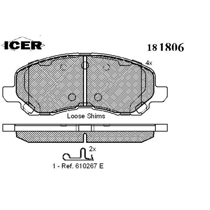 Колодки тормозные ICER 181806
