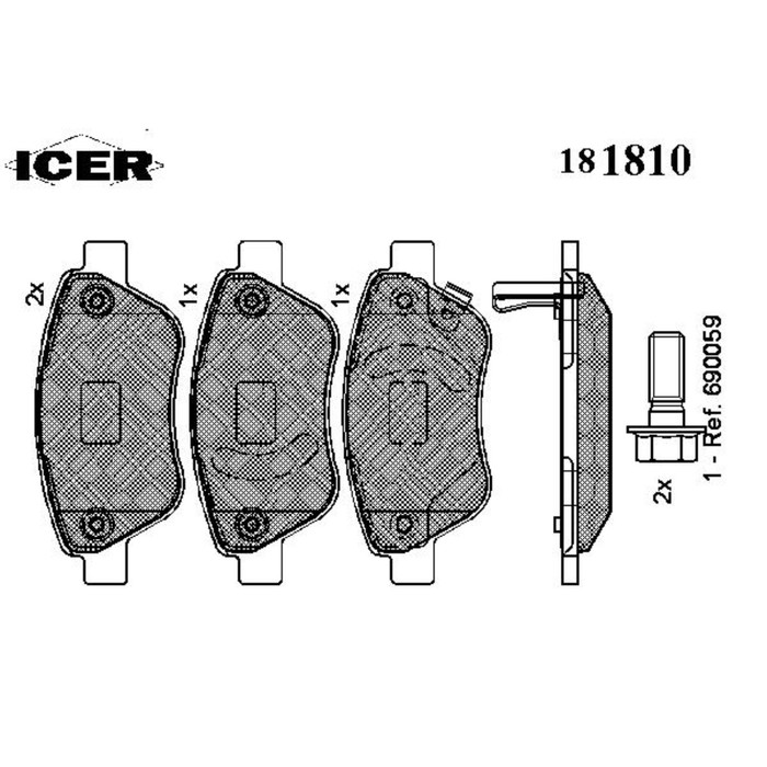 Колодки тормозные ICER 181810